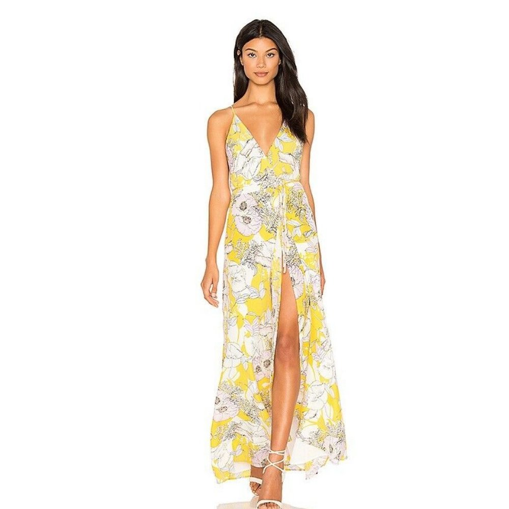 Yellow Floral Rush Hour Yumi Kim Maxi Dress Large